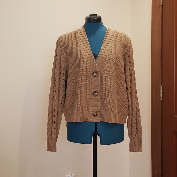 NWT Heartloom Naomi Cardigan- Anthropologie brand, size L, color camel - Picture 7 of 16